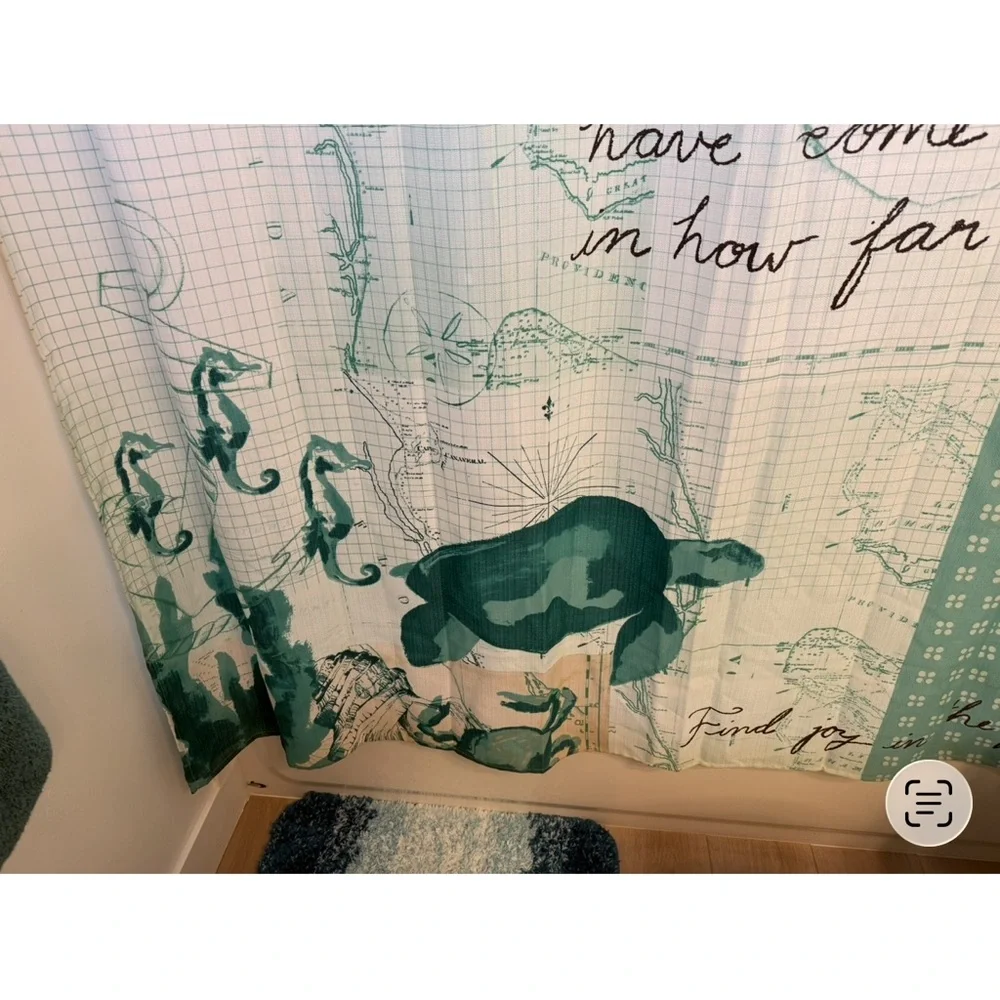 Inspirational Teal Shower Curtain